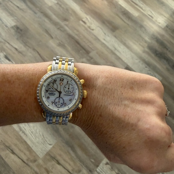 Michele CSX Diamond 18K Gold/ Silver Bracelet Watch - Picture 11 of 12